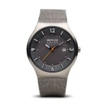 BERING Time 14440-077 Mens Solar Collection Watch with Mesh Band and scratch resistant sapphire crystal. Designed in Denmark.