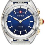 Michele Women’s Hybrid Smartwatch- Two-Tone Navy Dial White Alligator and Navy Silicone Hybrid Smartwatch MWWT32A00008