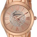 Geneva Women’s GV/1004RGRG Crystal Accented Rose Gold-Tone Bracelet Watch