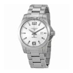 Longines Conquest Silver Dial Steel Mens 43mm Watch L37604766