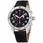 Victorinox Swiss Army Men’s 241193 Ambassador Clous De Paris Black Leather Automatic Chronograph Watch