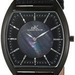 Adee Kaye Men’s Quartz Stainless Steel and Leather Casual Watch, Color:Black (Model: AK2200-MIPB)