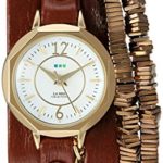La Mer Collections Women’s Quartz Gold-Tone and Leather Watch, Color:Brown (Model: LMDEL1010)
