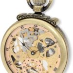 Charles-Hubert, Paris 3869-G Classic Collection Gold-Plated Antiqued Finish Open Face Mechanical Pocket Watch