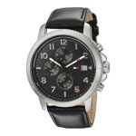 Tommy Hilfiger Men’s Sport’ Quartz Stainless Steel and Leather Casual Watch, Color:Black (Model: 1791364)