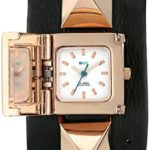 La Mer Collections Women’s LMPYRAMID003 Rose Gold-Tone Watch with Black Wrap Band