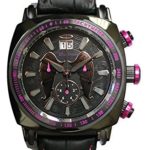 Ritmo Mundo Swiss Quartz Stainless Steel and Leather Casual Watch, Color:Black (Model: 2221/19)