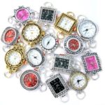 10 Pcs Assorted Beading Watch Faces. Each Lot May Include Silver, Pink, Red, Black, Gold, and Two Tone Watch Faces. Battery and Loops Included. Geneva Elite Brand.