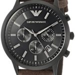 Emporio Armani Men’s ‘Fashion Watch’ Quartz Stainless Steel and Leather Casual, Color:Brown (Model: AR11078)