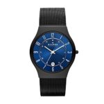 Skagen Men’s Grenen Quartz Titanium and Stainless Steel Mesh Casual Watch, Color: Black (Model: T233XLTMN)