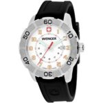 Wenger Roadster Men’s Quartz Watch with White Dial Analogue Display and Black Silicone Strap 010851104