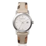 Burberry BU9132 Women’s Swiss The City Haymarket Check and White Leather Strap Watch