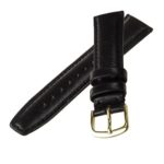 Hadley Roma MS709 17mm Black Stitched Genuine Leather Men Watch Strap