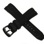 Swiss Legend 24MM Black Silicone Rubber Watch Strap w/Black Buckle fits 46mm/48mm Evolution Watch