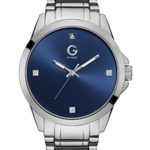 G by GUESS Men’s Silver-Tone and Blue Crystal Watch