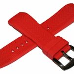 Swiss Legend 26MM Red Silicone Watch Strap & Black Stainless Buckle fits 47mm Sprinter Watch