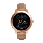 Fossil Q Women’s Gen 3 Venture Stainless Steel and Leather Smartwatch, Color: Rose Gold-Tone, Tan (Model: FTW6005)