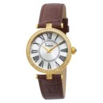 Freelook Women’s ‘Vendome’ Quartz Stainless Steel and Leather Dress Watch, Color:Brown (Model: HA1025G-2)