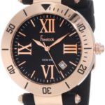 Freelook Men’s HA1534RG-1 Black Silicone Band Black Dial Rose Gold Bezel Dial Watch
