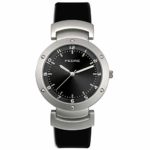 Pedre Women’s Silver-Tone Watch with Black Leather Strap #6125SX