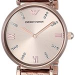 Emporio Armani Women’s ‘Dress Quartz Stainless Steel Casual Watch, Color:Pink (Model: AR11059)