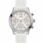 GUESS Women’s Stainless Steel Multifunction Silicone Casual Watch