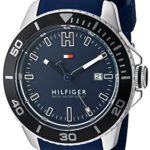 Tommy Hilfiger Men’s Quartz Stainless Steel and Silicone Watch, Color Blue (Model: 1791263)