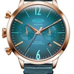 Welder Moody Green Leather Dual Time Rose Gold-Tone Watch with Date 38mm
