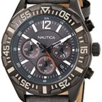 Nautica Men’s N18720G NST 402 Gray Leather Chronograph Watch