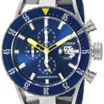 Locman Italy Men’s 051200BYBLNKSIB Montecristo Professional Divers Chronograph Analog Display Automatic Self Wind Blue Watch