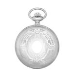 Charles-Hubert, Paris ‘ Premium Collection’ Mechanical Hand Wind Stainless Steel Pocket Watch, Color:White (Model: DWA008)