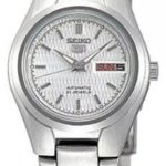 Seiko Women’s 5′ Japanese Automatic Stainless Steel Casual Watch, Color:Silver-Toned (Model: SYMC07)