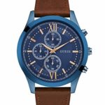 GUESS Men’s Stainless Steel Casual Leather Watch