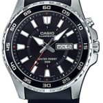 Casio Men’s ‘Super Illuminator’ Quartz Stainless Steel and Resin Casual Watch, Color:Black (Model: MTD-110-1AVCF)