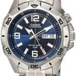 Casio Men’s MTD1082D-2AV Super Illuminator Analog Quartz Silver Stainless Steel Watch