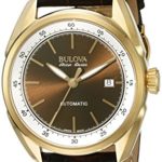 Bulova Men’s Stainless Steel and Brown Leather Automatic Watch (Model: 64B127)