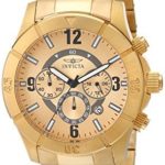 Invicta Men’s 1423 Specialty Chronograph Gold Dial 18K Gold Ion-Plated Stainless Steel Watch