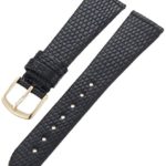 Hadley-Roma Men’s MSM700SA-180 18-mm Short Black Genuine Lizard Leather Watch Strap