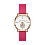 Michael Kors Women’s ‘Portia Quartz Stainless Steel and Leather Casual Watch, Color:Pink (Model: MK2710)