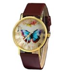 SMTSMT Womens Butterfly Style Analog Quartz Wrist Watch-Brown