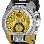 Invicta Men’s Reserve Stainless Steel Quartz Watch with Silicone Strap, Black, 34 (Model: 26444)