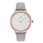 WRISTOLOGY Charlotte Petite Womens Watch Rose Gold Metal Grey Leather Ladies Changeable Strap Band