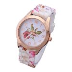 SMTSMT Women Girls’ Printed Flower Causal Wrist Watch-Pink