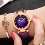 Geneva Women Leather Band Stainless Steel Quartz Analog Wrist Watch,Outsta Wrist Watche Gift Present