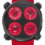 Meccaniche Veloci Men’s Swiss Automatic Titanium and Rubber Casual Watch, Color:red (Model: W124K146377017)