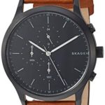 Skagen Men’s Jorn Stainless Steel Analog-Quartz Leather Strap, Brown, 20.9 Casual Watch (Model: SKW6477)