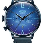 Welder Moody Blue Leather Dual Time Watch with Date 45mm