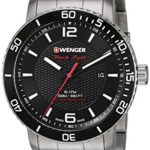 Wenger Men’s Roadster Black Night Swiss-Quartz Stainless-Steel Strap, Silver, 22 Casual Watch (Model: 01.1841.104)