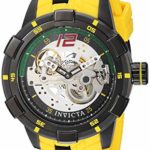 Invicta Men’s S1 Rally Stainless Steel Automatic-self-Wind Watch with Silicone Strap, Yellow, 22.7 (Model: 26617)
