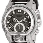 Invicta Men’s Reserve Stainless Steel Quartz Watch with Silicone Strap, Black, 34 (Model: 26446)